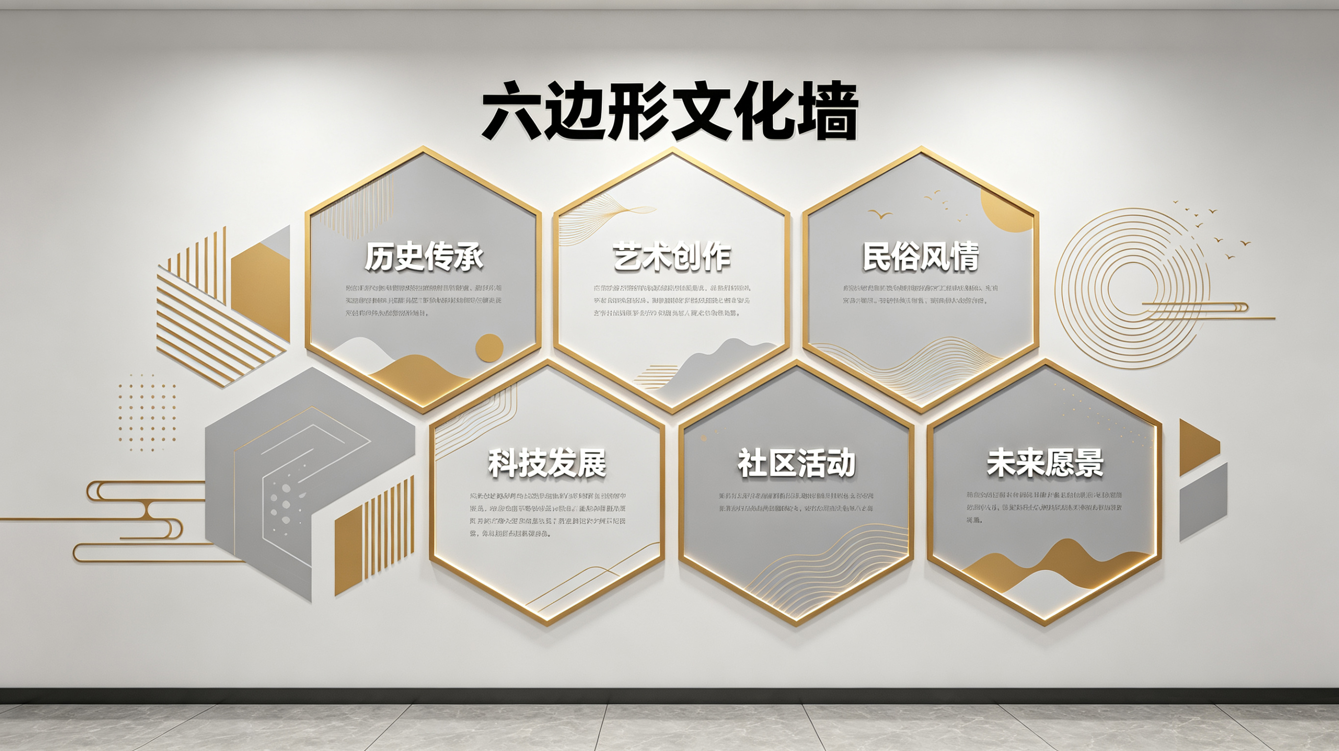 紫云企业文化墙 | 六边形信息美学